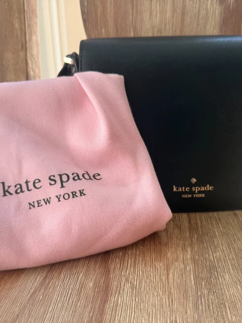 Black Kate Spade leather saddle bag